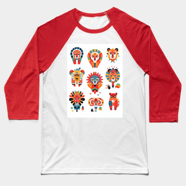 Majestic Leo Zodiac Design Baseball T-Shirt by saveasART